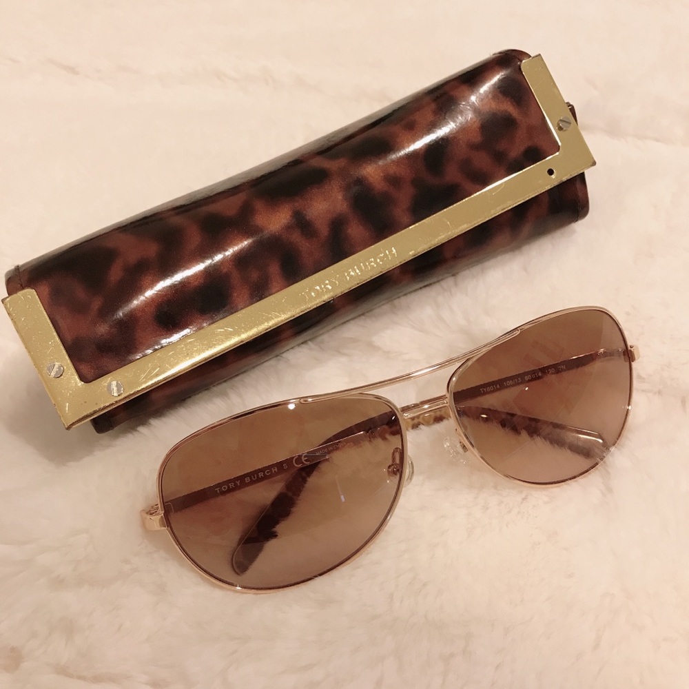 Tory Burch Aviators - Brown Tint Sunglasses
